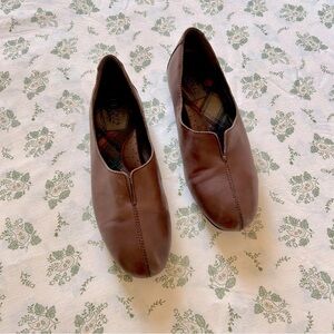 Born Sebra Leather Slip-Ons in Brown